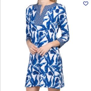 BRAND NEW Cabana Life Tunic Dress blue and white palm